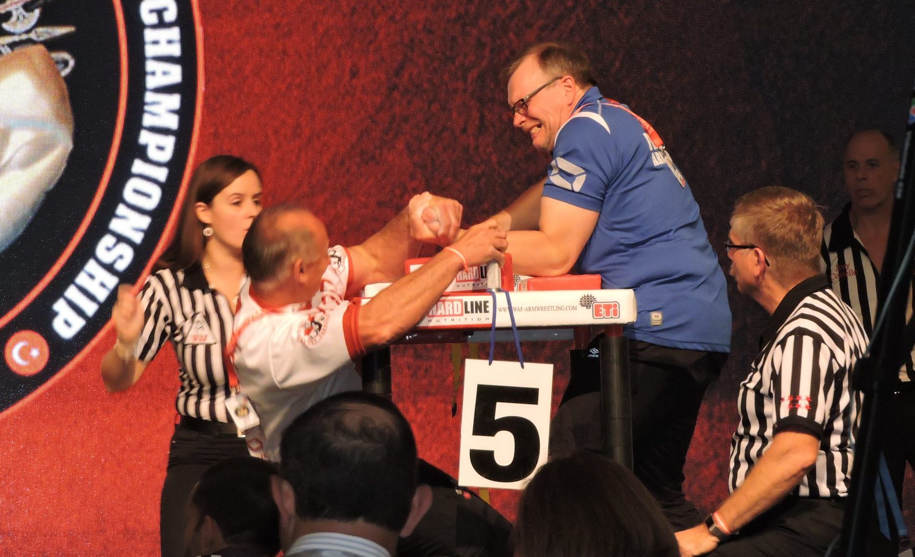 Sylvio Bourque in a World Armwrestling Championship match