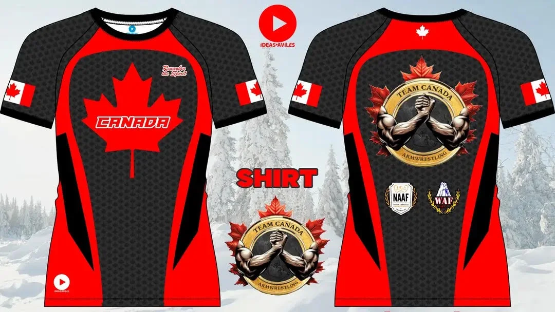 Front and back views of the Team Canada competition jersey